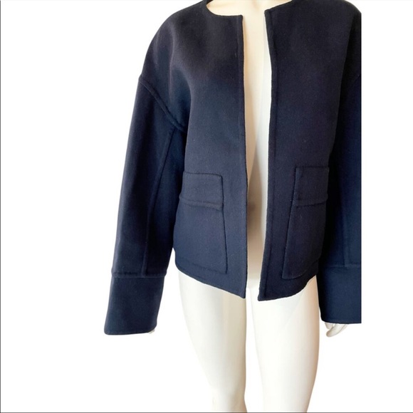 A.L.C Navy wool coat with attached scarf size XS - Picture 2 of 5